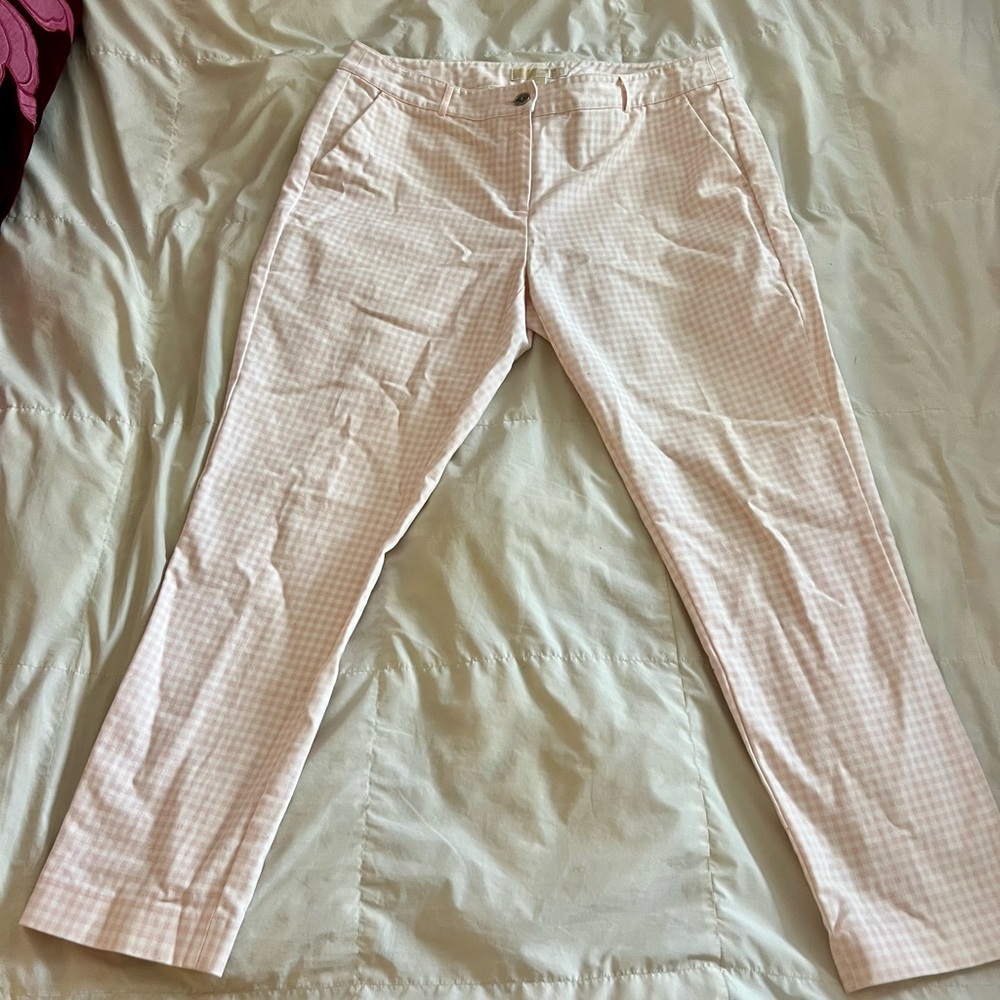 Michael Kors Pink Checkered Ankle trousers